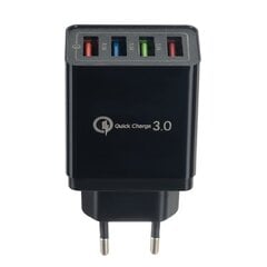 Настенное зарядное устройство 4x USB для быстрой зарядки 3.0 Quick Charge цена и информация | Зарядные устройства для телефонов | pigu.lt