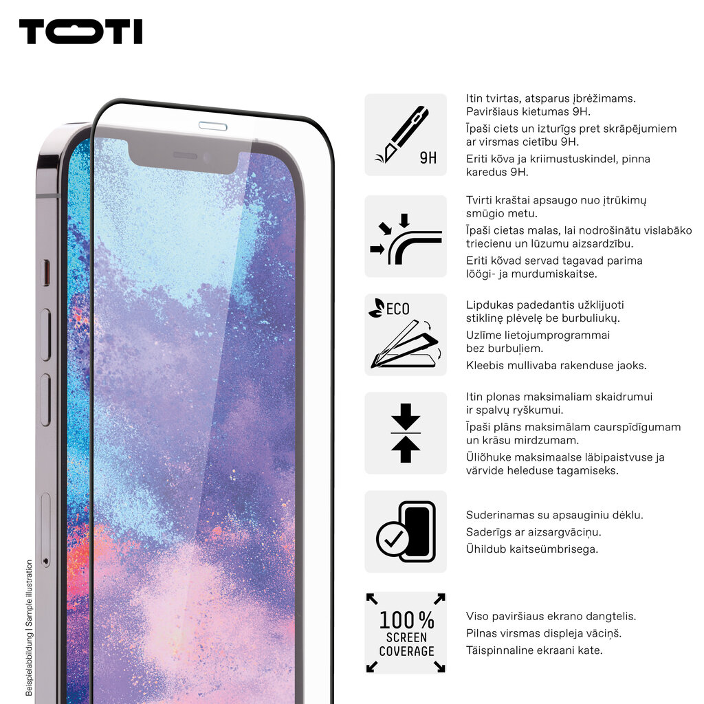 TOTI 3D iPhone 14 Pro цена и информация | Apsauginės plėvelės telefonams | pigu.lt