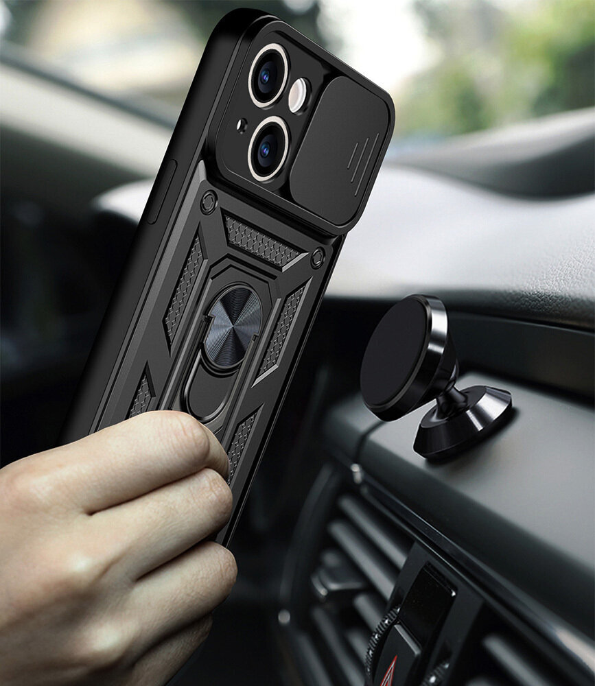 Telefono dėklas Slide Camera Armor - iPhone 11, juodas kaina ir informacija | Telefono dėklai | pigu.lt