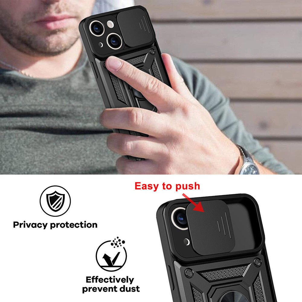 Telefono dėklas Slide Camera Armor - iPhone 11, juodas kaina ir informacija | Telefono dėklai | pigu.lt
