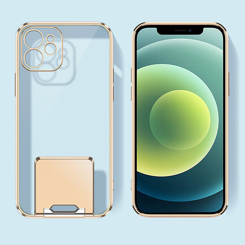 Dėklas telefonui Kickstand Luxury - iPhone 11 Pro Max, auksinis цена и информация | Telefono dėklai | pigu.lt