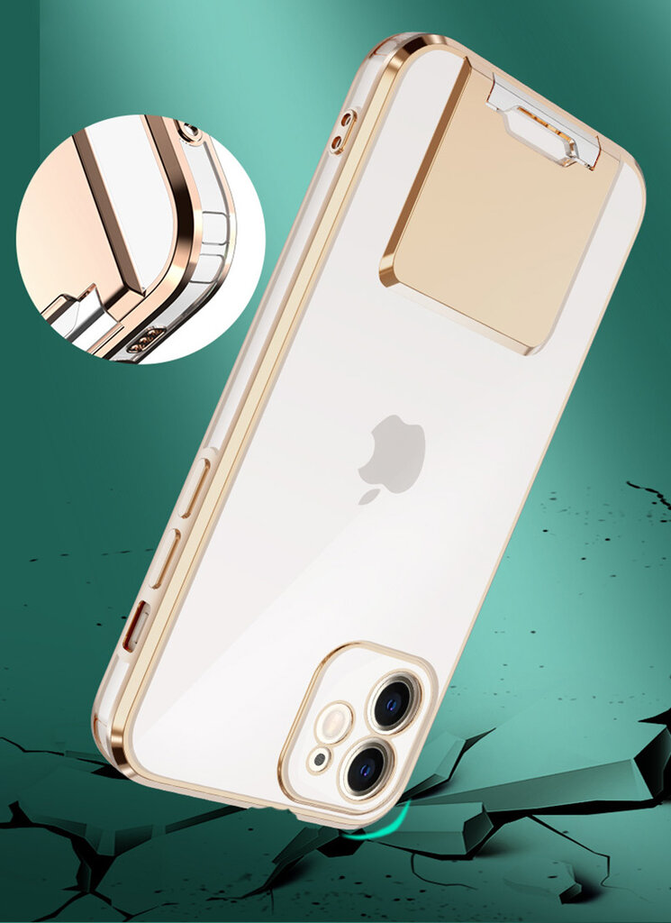 Dėklas telefonui Kickstand Luxury - iPhone 11 Pro Max, auksinis цена и информация | Telefono dėklai | pigu.lt