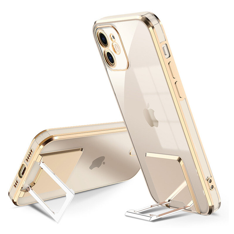 Dėklas telefonui Kickstand Luxury - iPhone 11 Pro Max, auksinis цена и информация | Telefono dėklai | pigu.lt