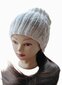 Šilta megzta kepurė, pilka цена и информация | Kepurės moterims | pigu.lt