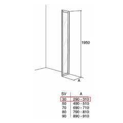 Душевая стенка Ifö Solid SV NK 3 Silver, прозрачное стекло цена и информация | Душевые двери и стены | pigu.lt