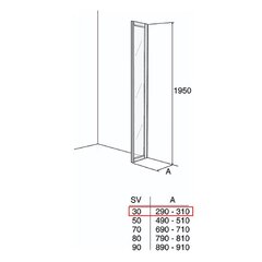 Душевая стенка Ifö Solid SV VF 3 White, матовое стекло цена и информация | Душевые двери и стены | pigu.lt