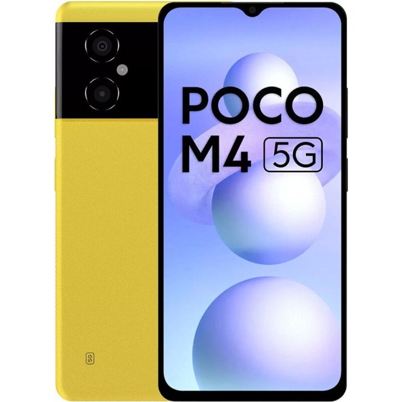 Poco M4 5G 6/128GB MZB0BF7EU Yellow kaina ir informacija | Mobilieji telefonai | pigu.lt