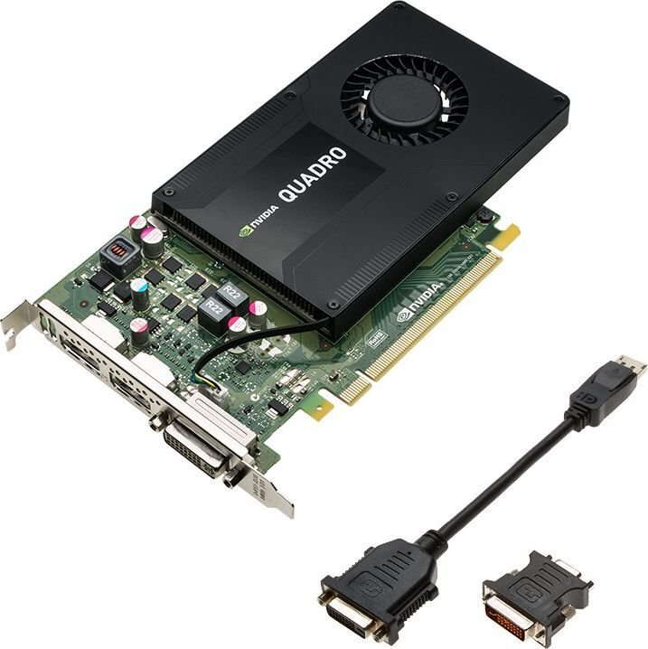 PNY Technologies nVIDIA K2200 Quadro 4GB GDDR5 (128 bit) DVI-D, 2x DisplayPort (VCQK2200-PB) kaina ir informacija | Vaizdo plokštės (GPU) | pigu.lt