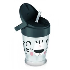 Puodelis su šiaudeliu Lovi Junior Salt&Pepper, 250 ml, 12 mėn+ kaina ir informacija | Kūdikių indai, indeliai pienui ir įrankiai | pigu.lt