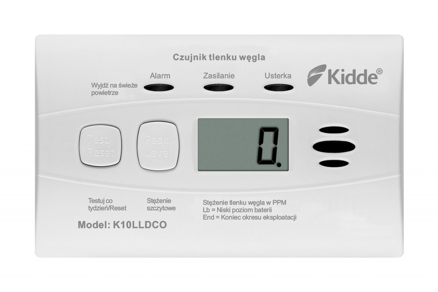 Anglies monoksido jutiklis Kidde K10LLDCO kaina ir informacija | Dūmų, dujų detektoriai | pigu.lt