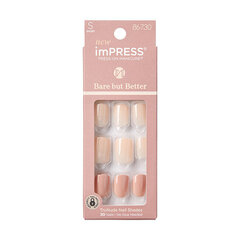 Накладные ногти imPRESS Press-On Manicure Bare But Butter Short Nails Nude, 30 шт., размер S цена и информация | Книпсер для ногтей NGHIA EXPORT NC-03  | pigu.lt