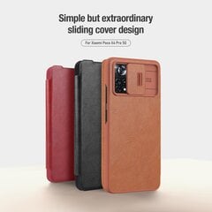 Nillkin Qin Book PRO Case skirtas Poco X4 Pro 5G, juodas kaina ir informacija | Telefono dėklai | pigu.lt