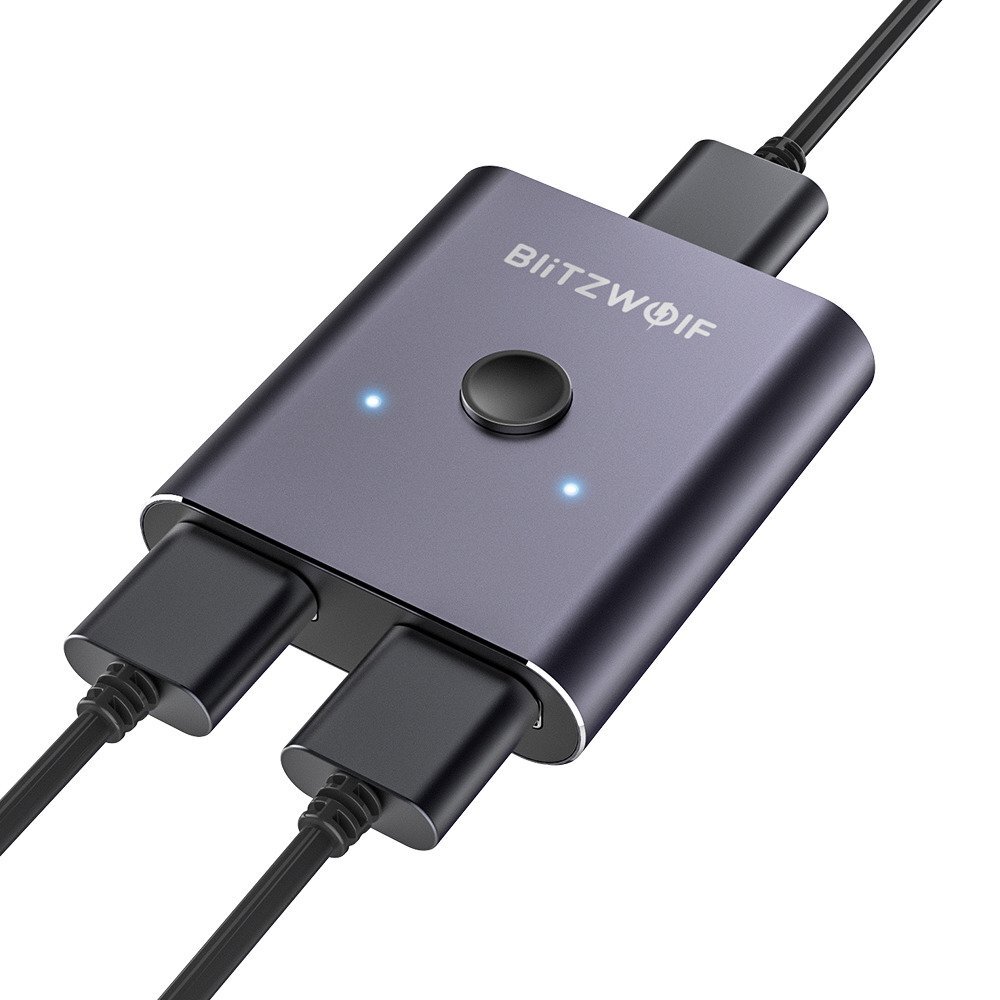 BlitzWolf BW-HDC2 Switch Box 2 x 1 4K HDMI (gray) kaina ir informacija | Adapteriai, USB šakotuvai | pigu.lt