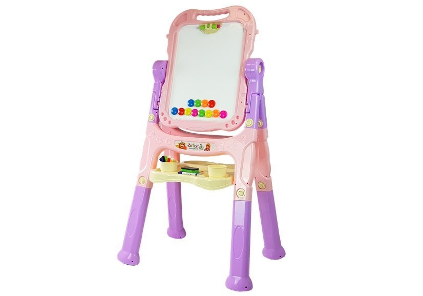 Dvipusė piešimo lenta, rožiniai violetinė kaina ir informacija | Lavinamieji žaislai | pigu.lt