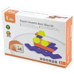 Medinė geometrinė mozaika Viga Toys, 102 elementai kaina ir informacija | Lavinamieji žaislai | pigu.lt
