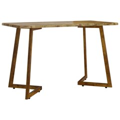 Valgomojo stalas, tamsiai rudas, 120x60x74cm, mdf ir geležis kaina ir informacija | Virtuvės ir valgomojo stalai, staliukai | pigu.lt