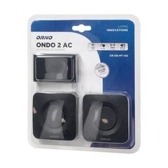 Комплект из двух беспроводных звонков ONDO 230V с 1 кнопкой без батареек 200м черный OR-DB-MT-165 цена и информация | Дверные звонки, глазки | pigu.lt