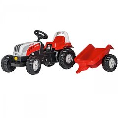 Minamas traktorius Rolly Toys Steyr su priekaba, raudonas kaina ir informacija | Žaislai berniukams | pigu.lt