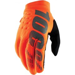 Велосипедные перчатки 100% Brisker, XL, оранжевый цвет цена и информация | Велосипедные перчатки | pigu.lt