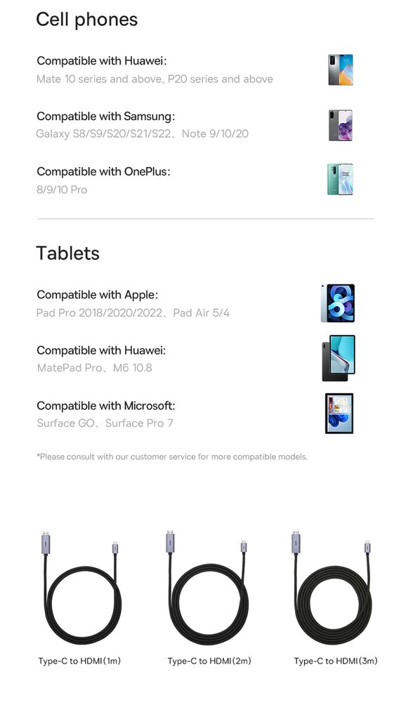 Baseus USB Type C - HDMI 2.0 4K 60Hz 3m (WKGQ010201) цена и информация | Laidai telefonams | pigu.lt