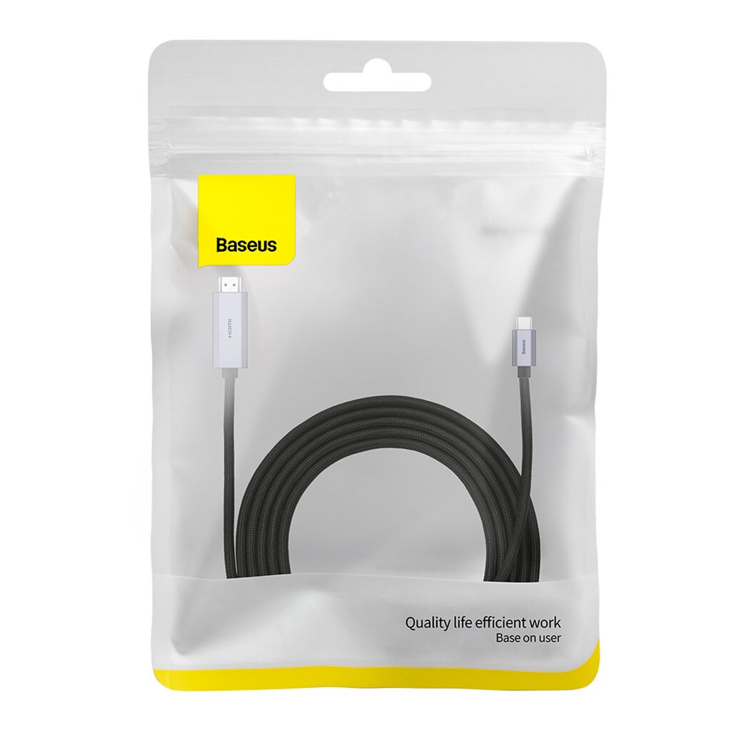 Baseus High Definition Series adapter cable USB Type C - HDMI 2.0 4K 60 Гц  3 м black (WKGQ010201) цена | pigu.lt