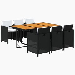 Lauko baldų komplektas vidaXL, juodas/rudas kaina ir informacija | Lauko baldų komplektai | pigu.lt