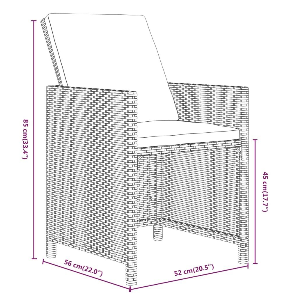 Lauko baldų komplektas vidaXL, juodas kaina ir informacija | Lauko baldų komplektai | pigu.lt