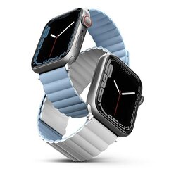 UNIQ pasek Revix Apple Watch Series 4|5|6|7|8|SE|SE2|Ultra 42|44|45|49mm. Reversible Magnetic biały-niebieski|white-blue цена и информация | Аксессуары для смарт-часов и браслетов | pigu.lt