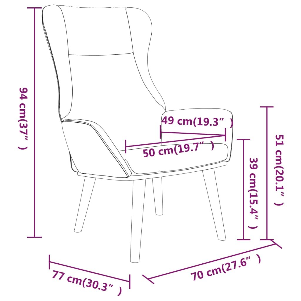vidaXL Poilsio kėdė, mėlynos spalvos, audinys kaina ir informacija | Svetainės foteliai | pigu.lt