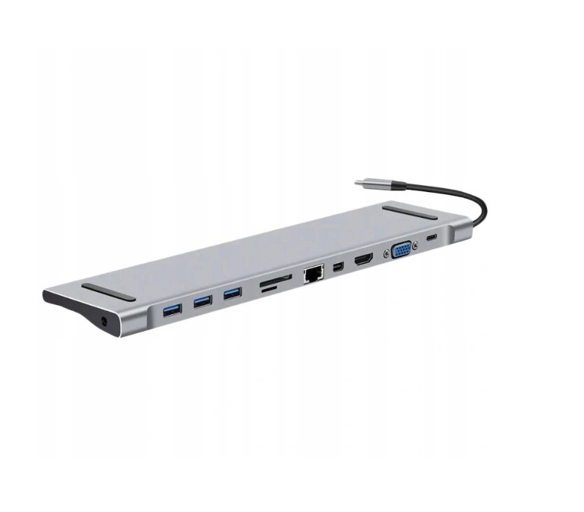 CO2 kompiuterio adapteris, 10in1 USB-C Gigabit RJ-45 HDMI 4K HUB, skirtas "Macbook" M1 0107 цена и информация | Adapteriai, USB šakotuvai | pigu.lt