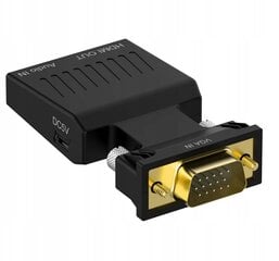 CO2 kompiuterio adapteris, VGA D-SUB į HDMI keitiklis, su garsu 0109 kaina ir informacija | Adapteriai, USB šakotuvai | pigu.lt