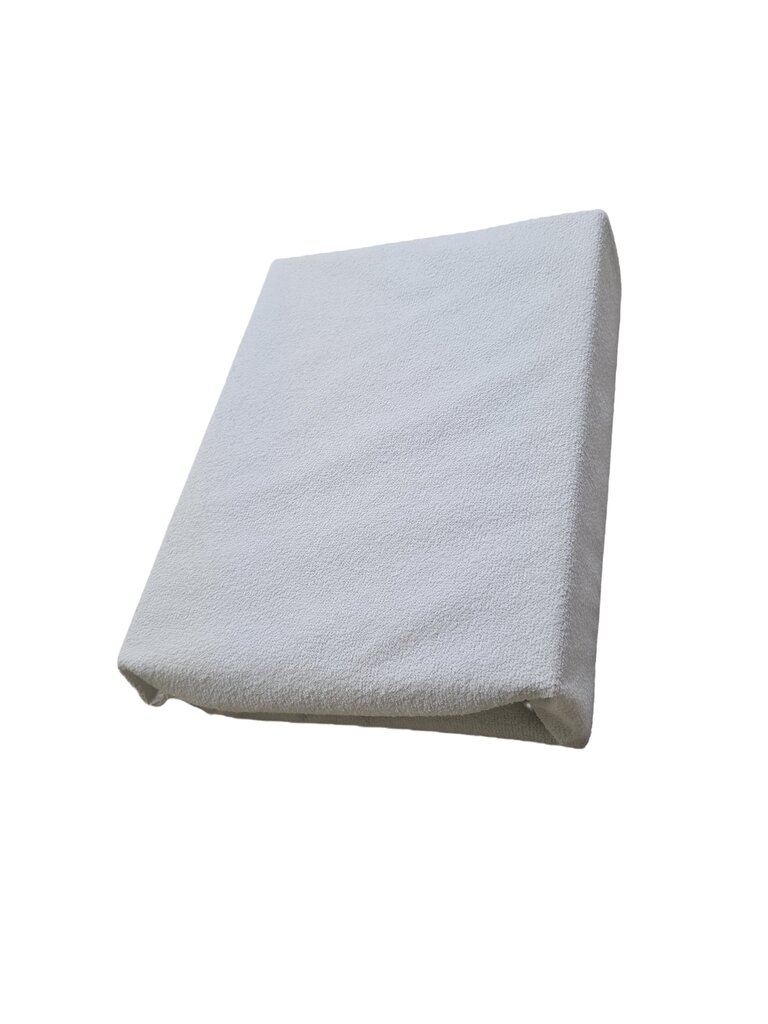 Neperšlampama frotė paklodė su guma, balta 90x200 cm цена и информация | Paklodės | pigu.lt