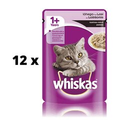 Консервированный корм для кошек Whiskas с лососем, 100 г x 12 шт. упаковка цена и информация | Консервы для кошек | pigu.lt