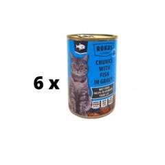 Konservuotas kačių ėdalas Rokus, su žuvimi, 415 g x 6 vnt. pakuotė kaina ir informacija | Konservai katėms | pigu.lt