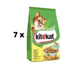 Sausas ėdalas katėms KiteKat su vištiena ir daržovėmis, 300 g x 7 vnt. pakuotė kaina ir informacija | KITeKAT Gyvūnų prekės | pigu.lt