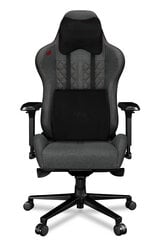 Žaidimų kėdė Yumisu 2050, gobelenas, pilkai juoda su raudona apdaila kaina ir informacija | Biuro kėdės | pigu.lt