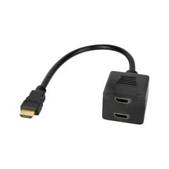 HDMI kištuko adapteris - 2x HDMI lizdas 20 cm kaina ir informacija | Adapteriai, USB šakotuvai | pigu.lt