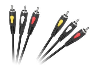 3RCA-3RCA 1,0M Cabletech Eco-Line Cable цена и информация | Кабели и провода | pigu.lt