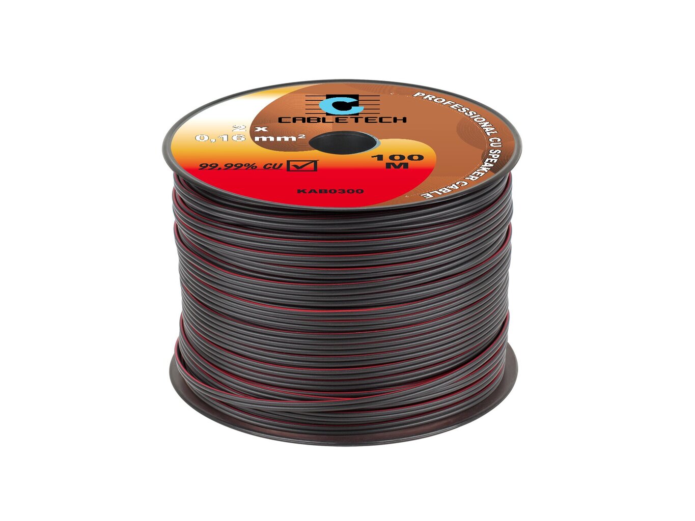 Garsiakalbio kabelis 0,16 mm, juodas kaina ir informacija | Tekstiliniai kabeliai ir elektros kaladėlės | pigu.lt