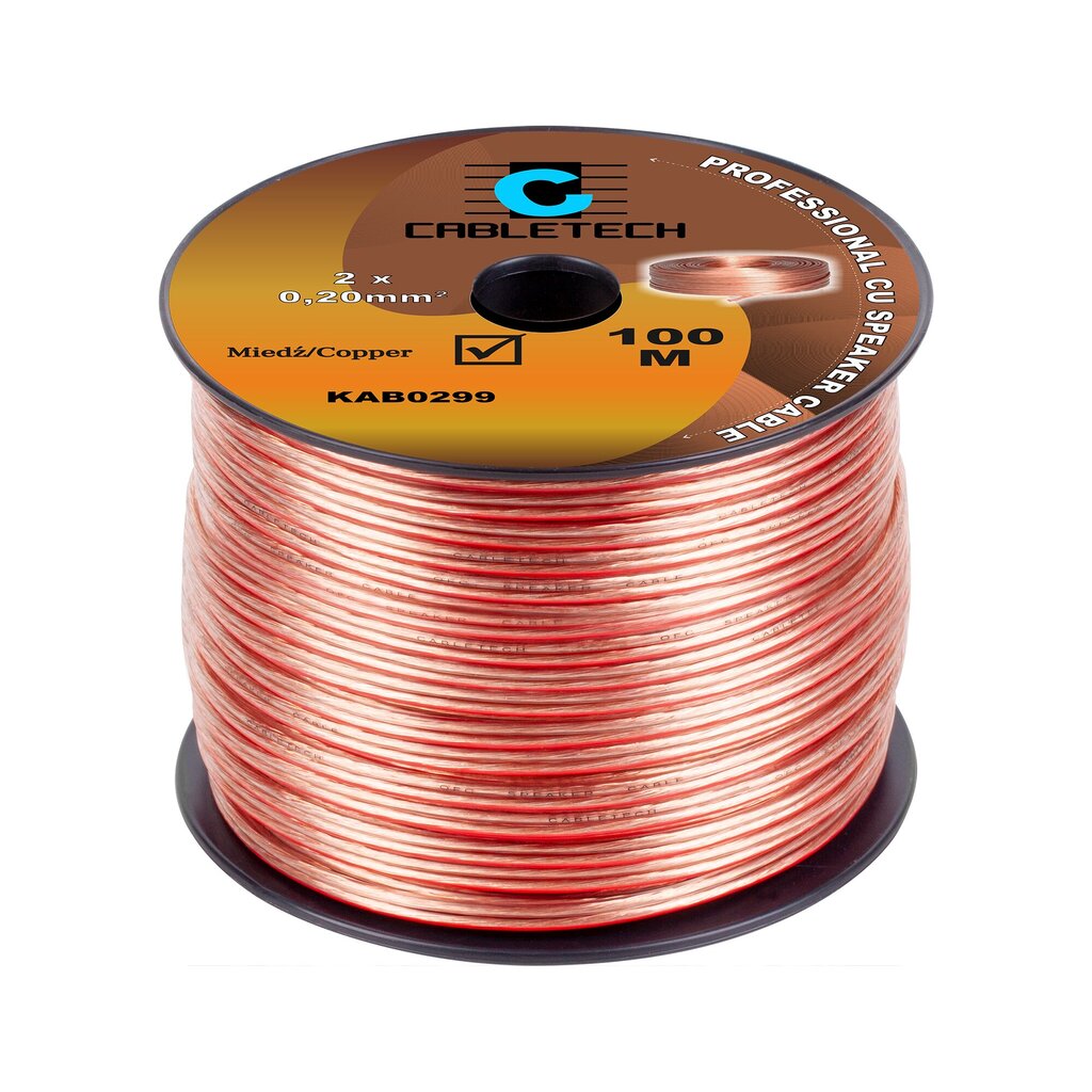Garsiakalbio kabelis, 0,2 mm kaina ir informacija | Tekstiliniai kabeliai ir elektros kaladėlės | pigu.lt