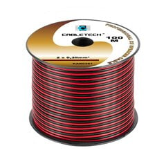 Garsiakalbio kabelis 0,35 mm, juodas kaina ir informacija | Tekstiliniai kabeliai ir elektros kaladėlės | pigu.lt