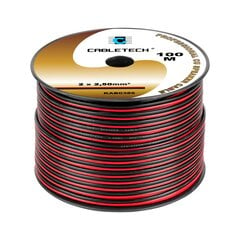 акустический кабель 2,5 мм черный/красный цена и информация | Текстильные провода и клеммные колодки | pigu.lt