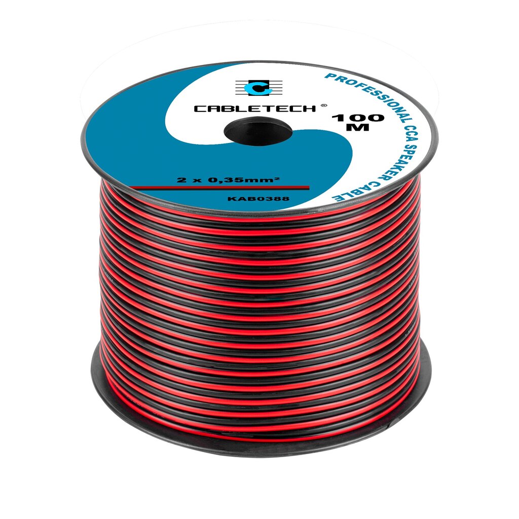 Garsiakalbio kabelis CCA 0,35 mm, 100m kaina ir informacija | Kabeliai ir laidai | pigu.lt
