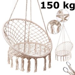 Pakabinamas krėslas, 150 kg, Baltos spalvos цена и информация | Гамаки | pigu.lt