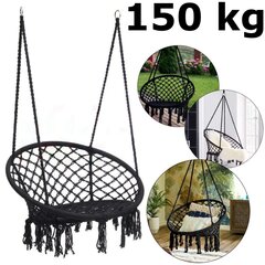 Pakabinamas krėslas, 150 kg, Juodos spalvos kaina ir informacija | Hamakai | pigu.lt