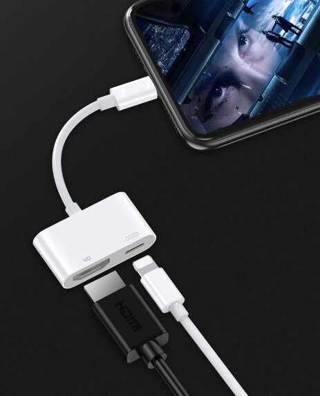 Keitiklis AV Lightning HDMI Full HD iPhone iPad kaina ir informacija | Adapteriai, USB šakotuvai | pigu.lt