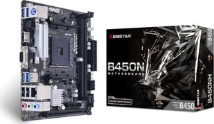 Biostar B450NH (Ver. 6.0), Mini ITX, AM4, DDR4 kaina ir informacija | Pagrindinės plokštės | pigu.lt