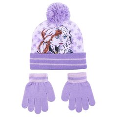 Шапка с перчатками Frozen Фиолетовый (Один размер) цена и информация | Шапки, перчатки, шарфы для девочек | pigu.lt