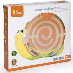 Деревянная магнитная игра-лабиринт - Улитка цена и информация | Игрушки для малышей | pigu.lt