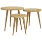 Šoninių staliukų rinkinys, 3vnt., šviesiai rudi, mdf ir geležis kaina ir informacija | Kavos staliukai | pigu.lt